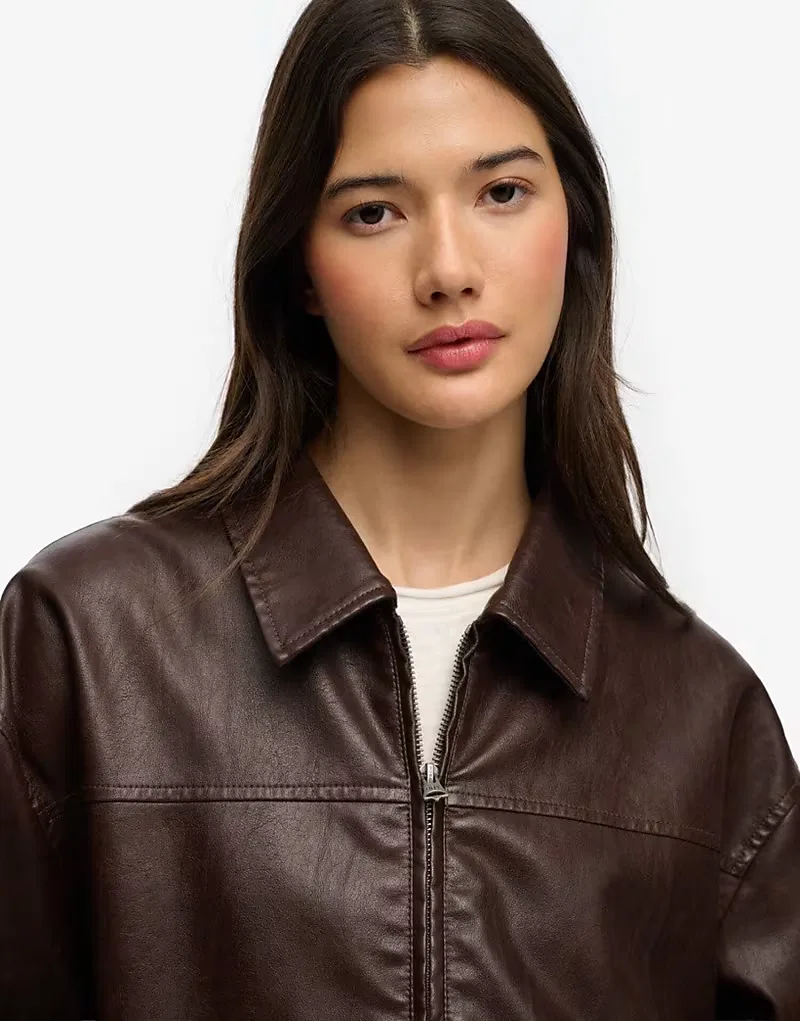 Бомбер Superdry с воротником, свободного кроя, горячий шоколад — фото 2