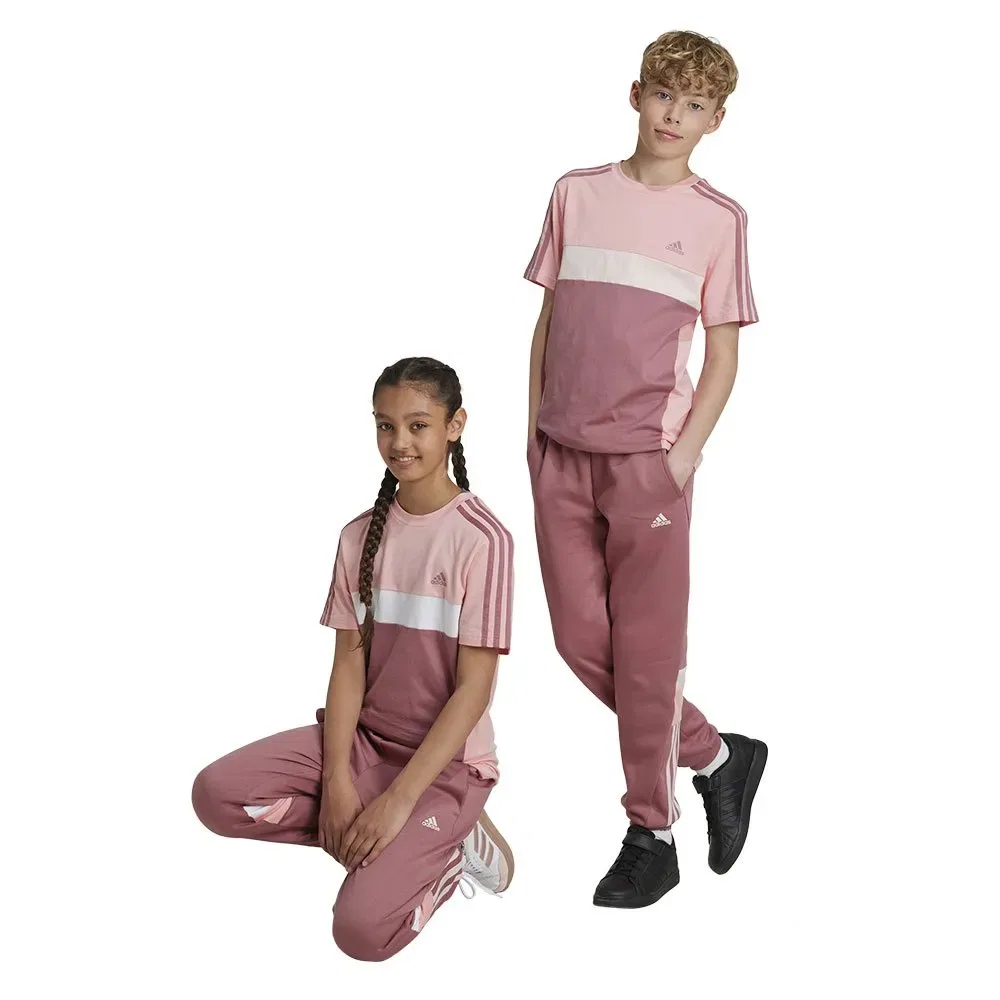Спортивные брюки на молнии Adidas Tiberio 3 Stripes Colorblock Fleece, розовый