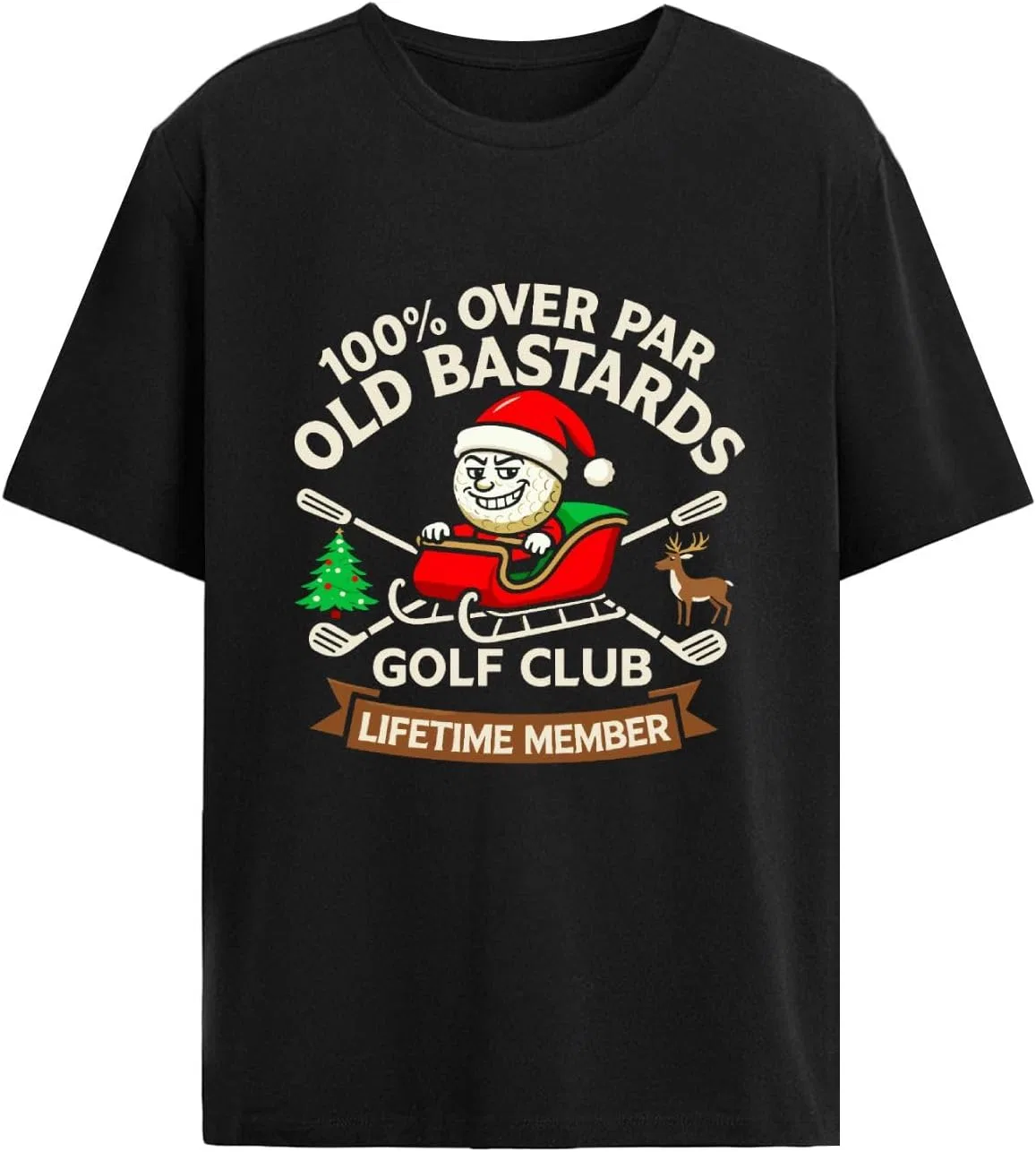 Мужская футболка с принтом Old Bastards Golf Club, Allblack