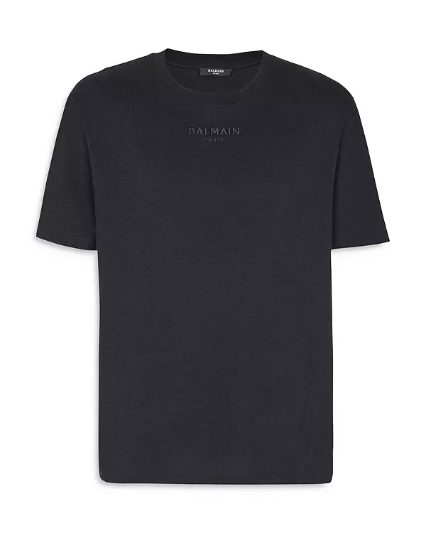 Мужская футболка с принтом Small Balm Logo Balmain, черный