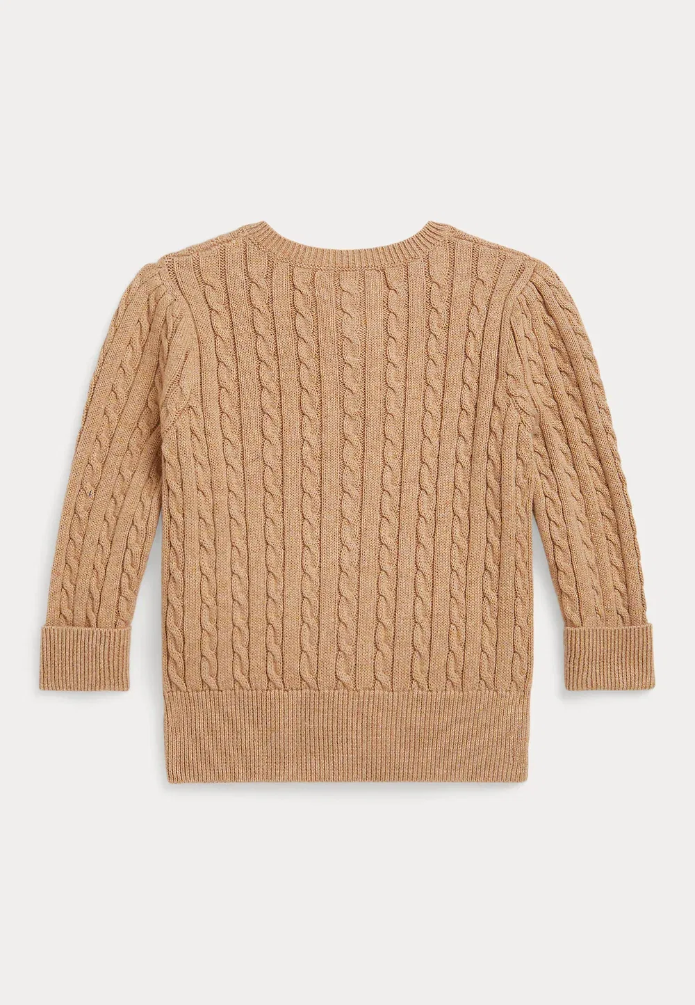 Хлопковый кардиган с мини-косичкой - кардиган Polo Ralph Lauren, Camel Heather — фото 2