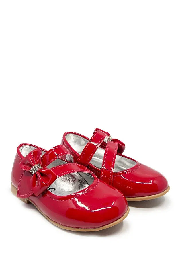 Детские балетки для девочек с бантом Torun Kids, Red Patent Leather — фото 3