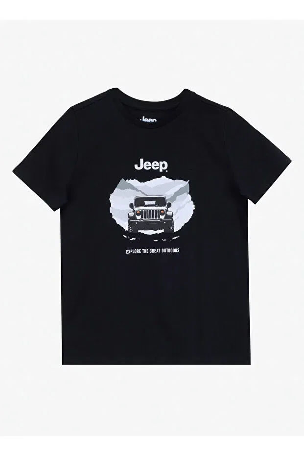 Детская футболка для мальчиков с принтом Jeep, Black