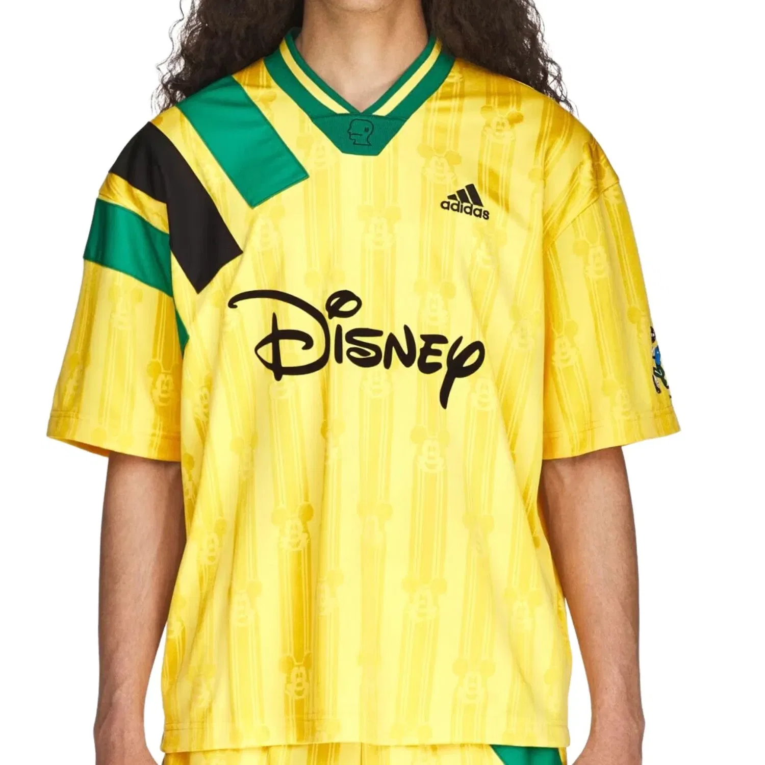 Мужская футболка с принтом Adidas x Brain Dead x Disney Football Jersey Bold Gold, золотистый — фото 3