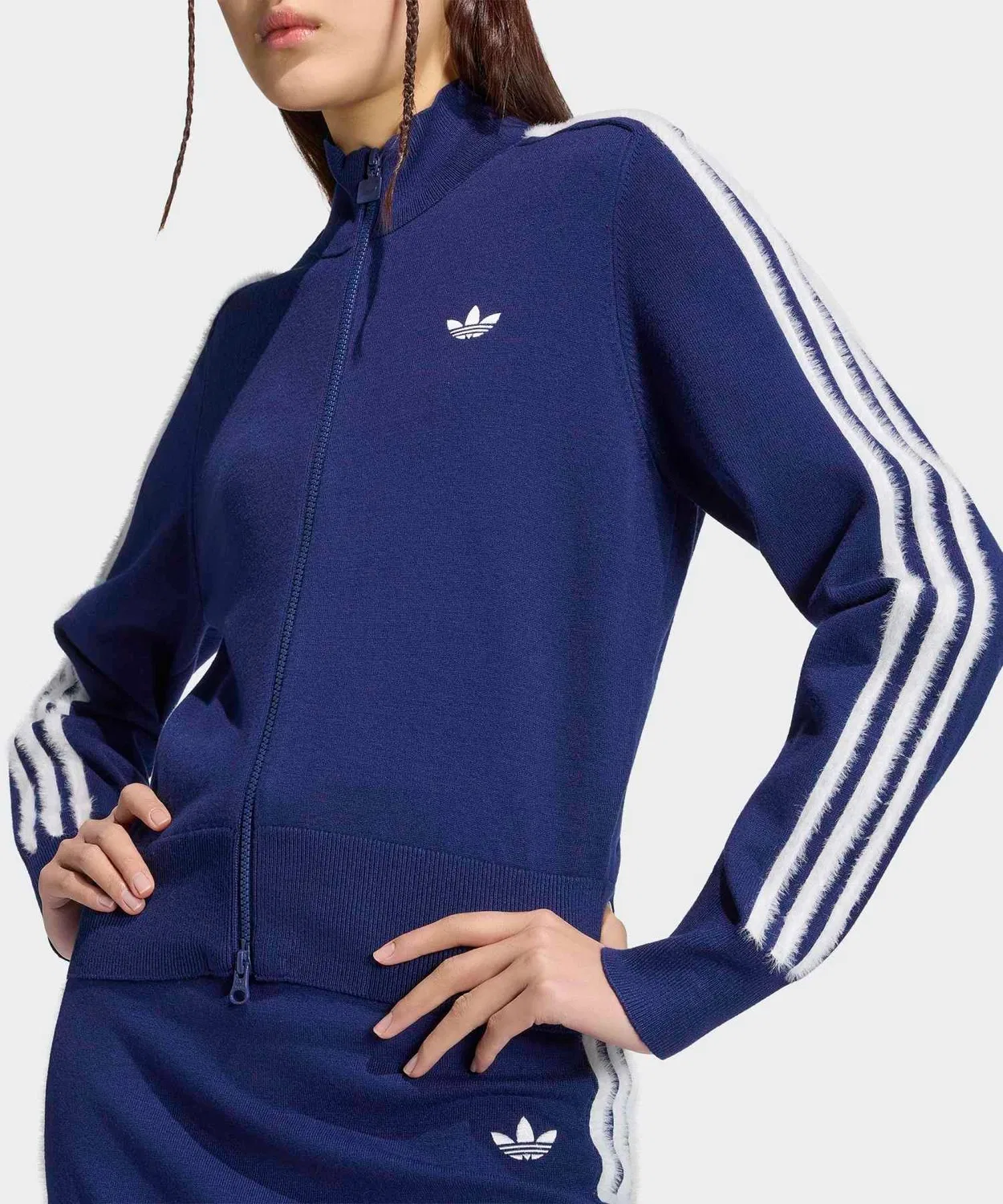 Женский лонгслив с высоким воротником Firebird Track Top Adidas, Синий — фото 4