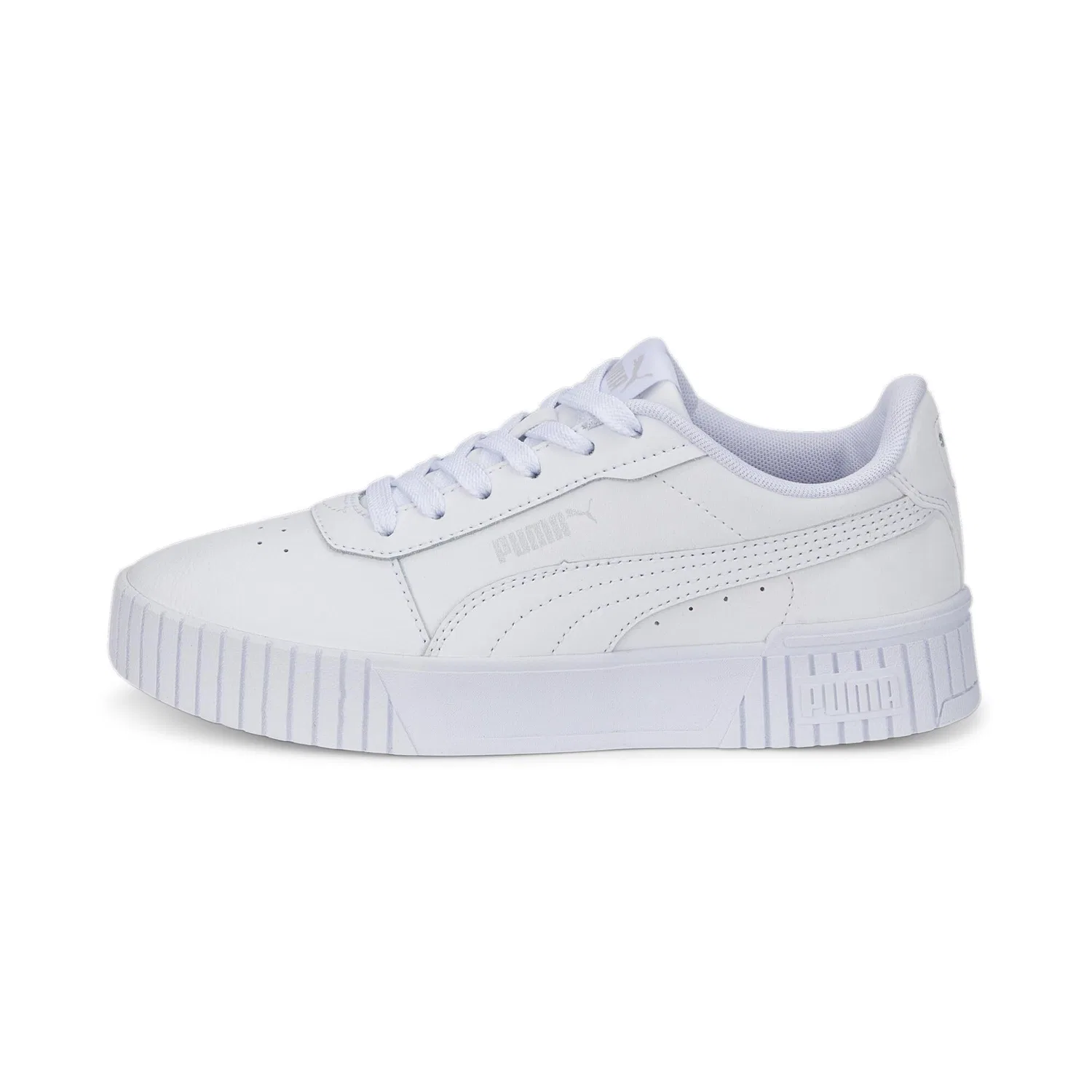 Детские кроссовки для девочек с перфорацией Carina 2.0 Jr PUMA Puma White Puma White Puma Silver