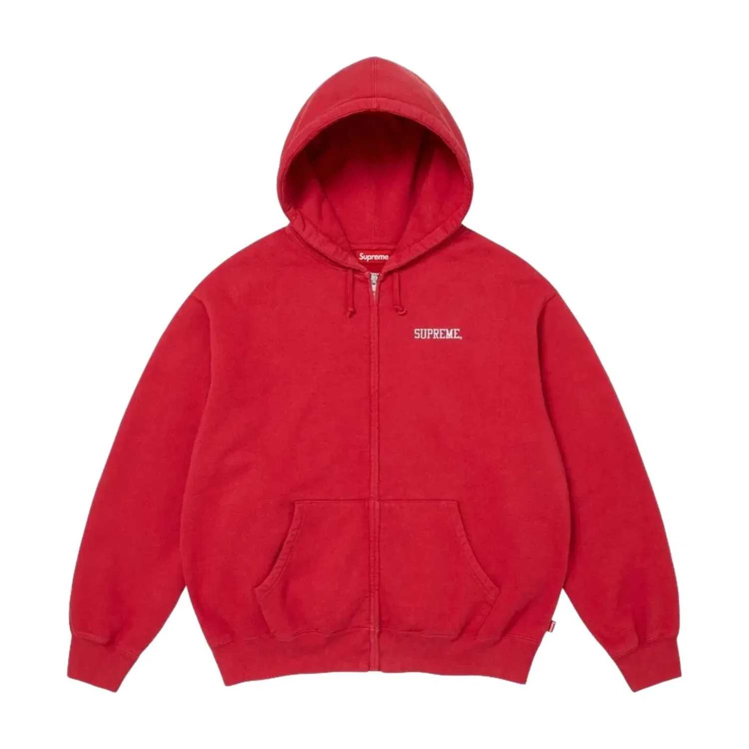 Мужское худи FW26 Blessed Applique Zip Up Hooded Sweatshirt 'Red' Supreme, красный — фото 2