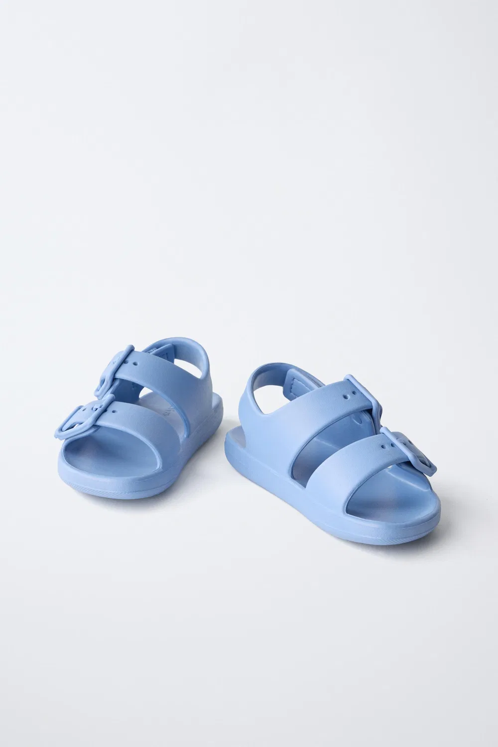 Сандалии с пряжками и резиновым покрытием ZARA, Blue — фото 3