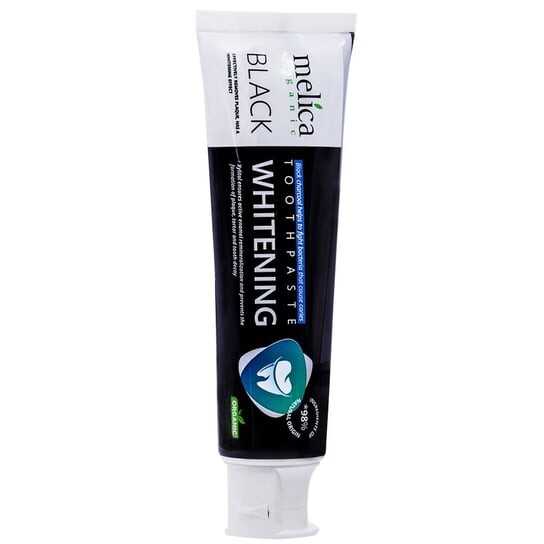 

Черная отбеливающая зубная паста на основе древесного угля MELICA ORGANIC