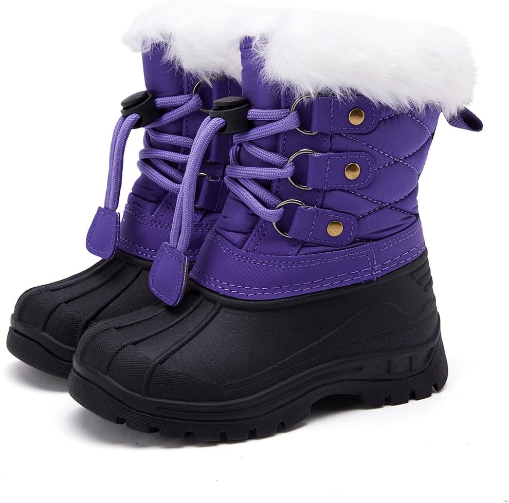 

Детские зимние ботинки BMCiTYBM для мальчиков и девочек, легкие, для холодной погоды и активного отдыха (для малышей), пурпурный