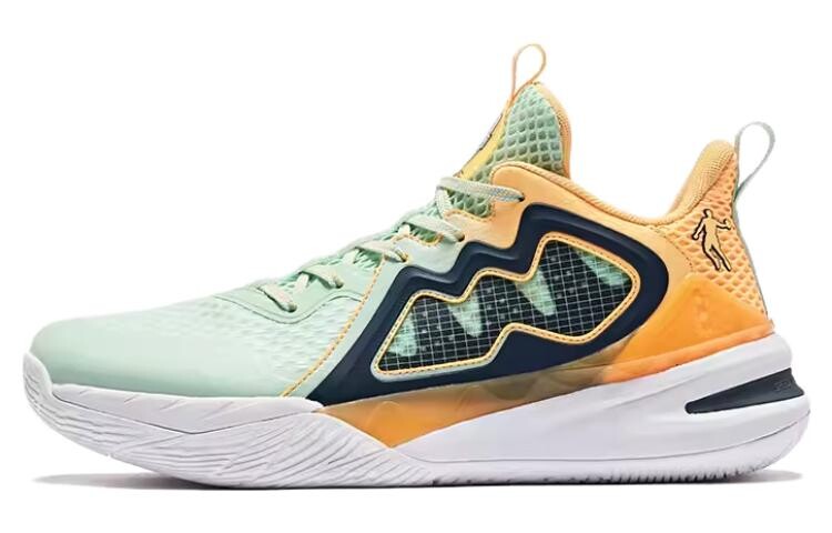 

Баскетбольные кроссовки Basketball Shoes Men High-Top Green/Orange Qiaodan