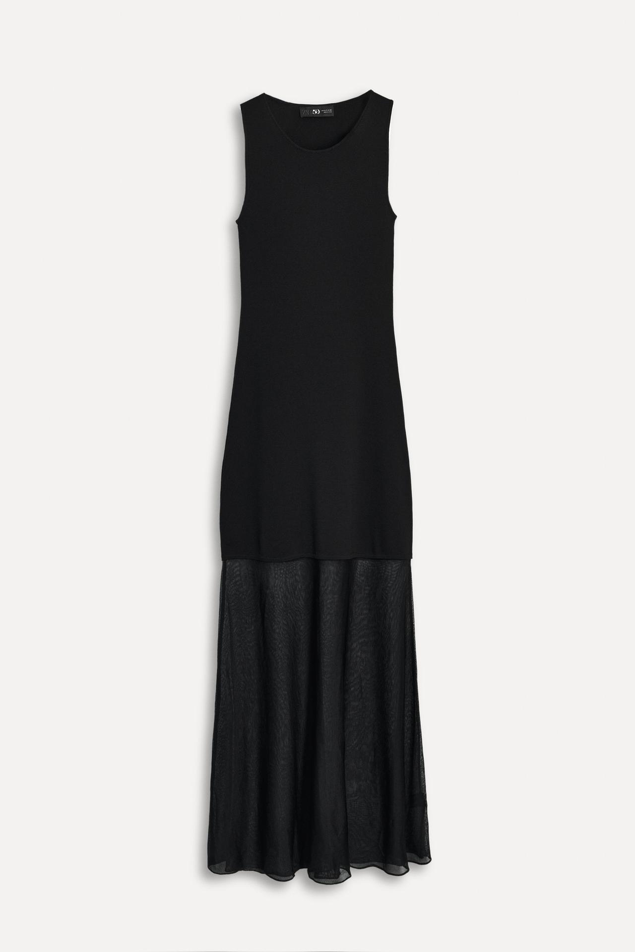 

Платье Zara Vestido Combinado Punto 50th Anniversary, черный