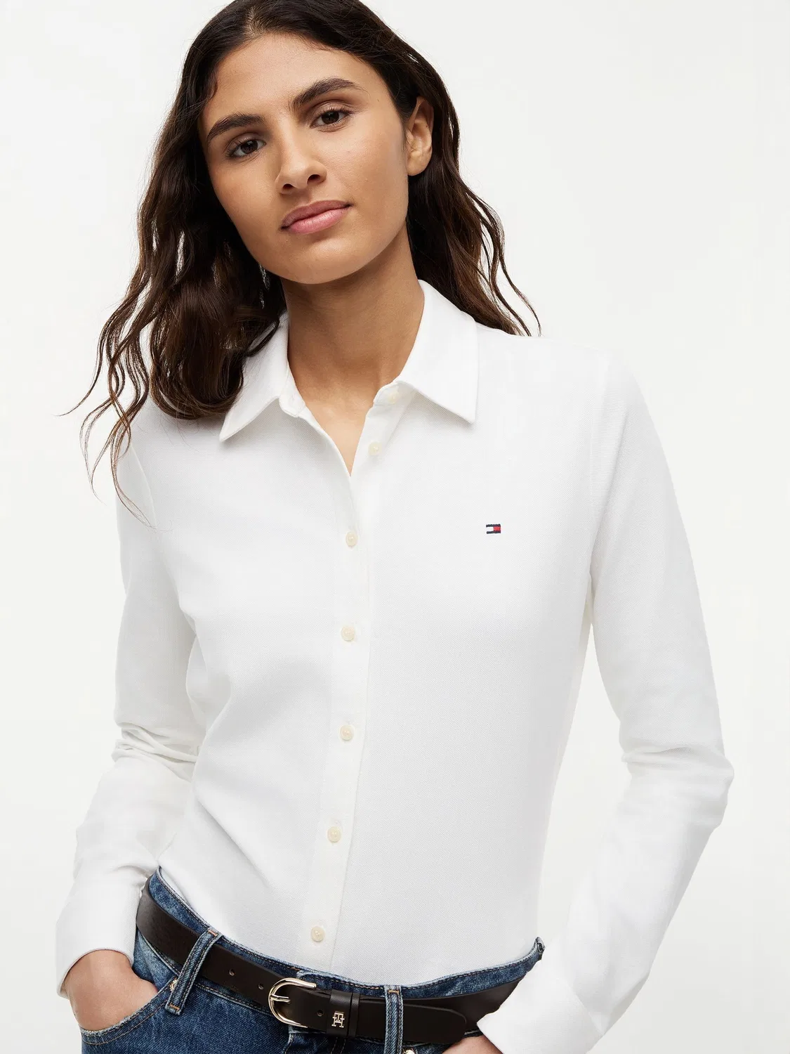 Рубашка поло, хлопок Tommy Hilfiger, Natural — фото 4