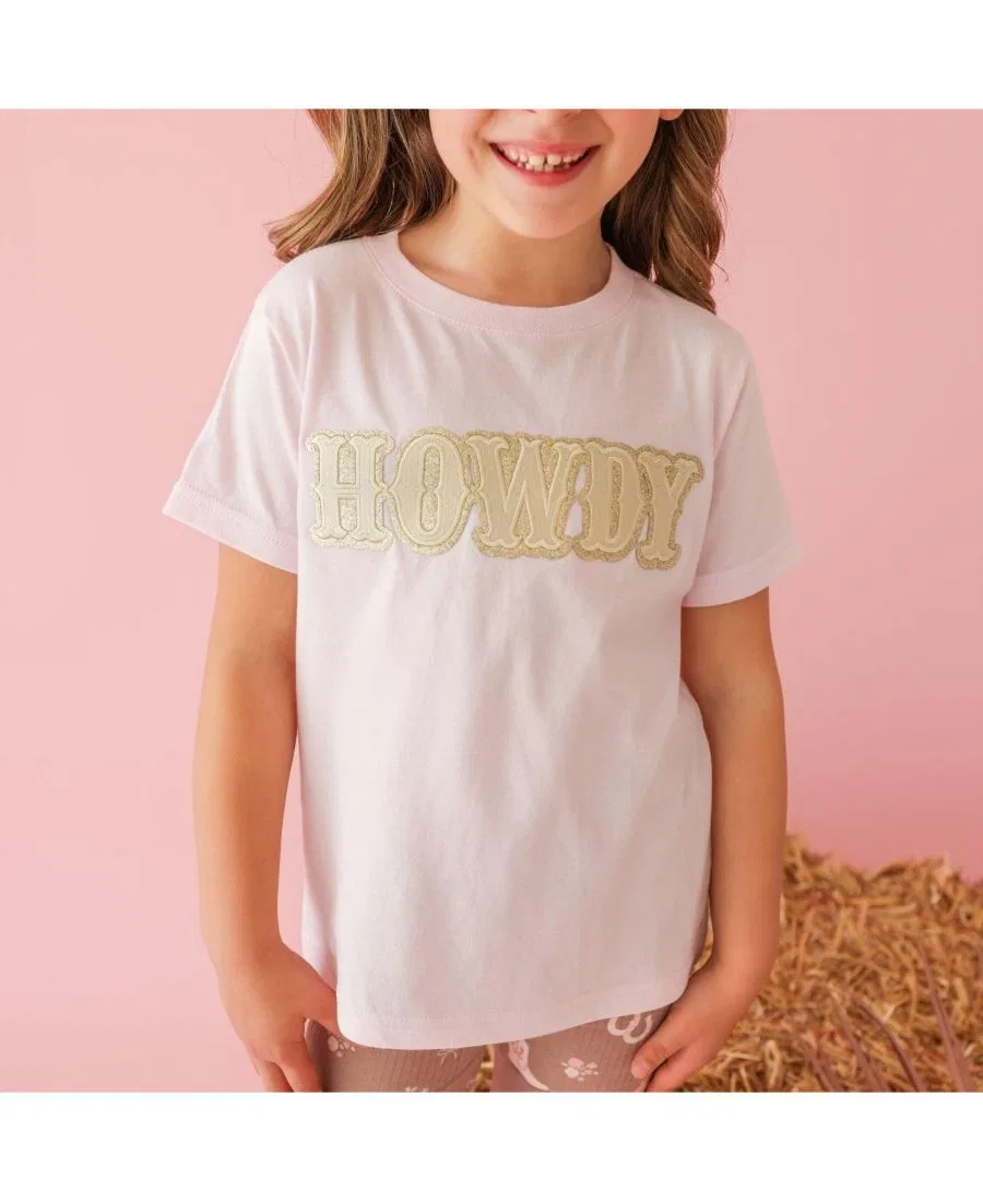 Детская футболка с длинным рукавом, модель Howdy Patch Sweet Wink, Ballet Pink — фото 3