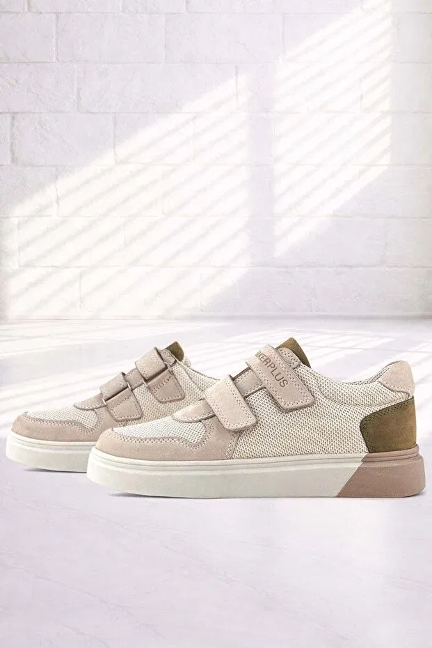 Детские кроссовки для девочек кожаные Rakerplus, Taupe