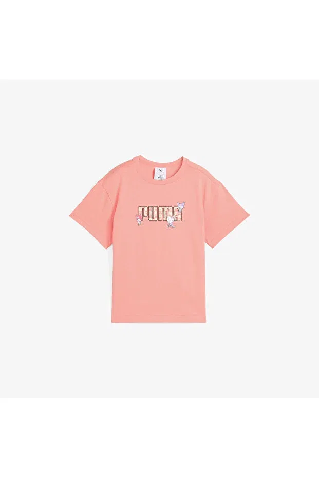 Детская футболка для девочек с принтом Puma, Pink — фото 4