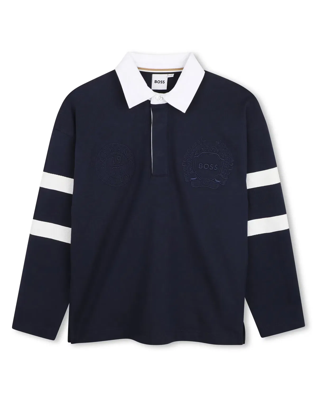 Детское поло для мальчиков с принтом BOSS Kidswear, Azul Marino
