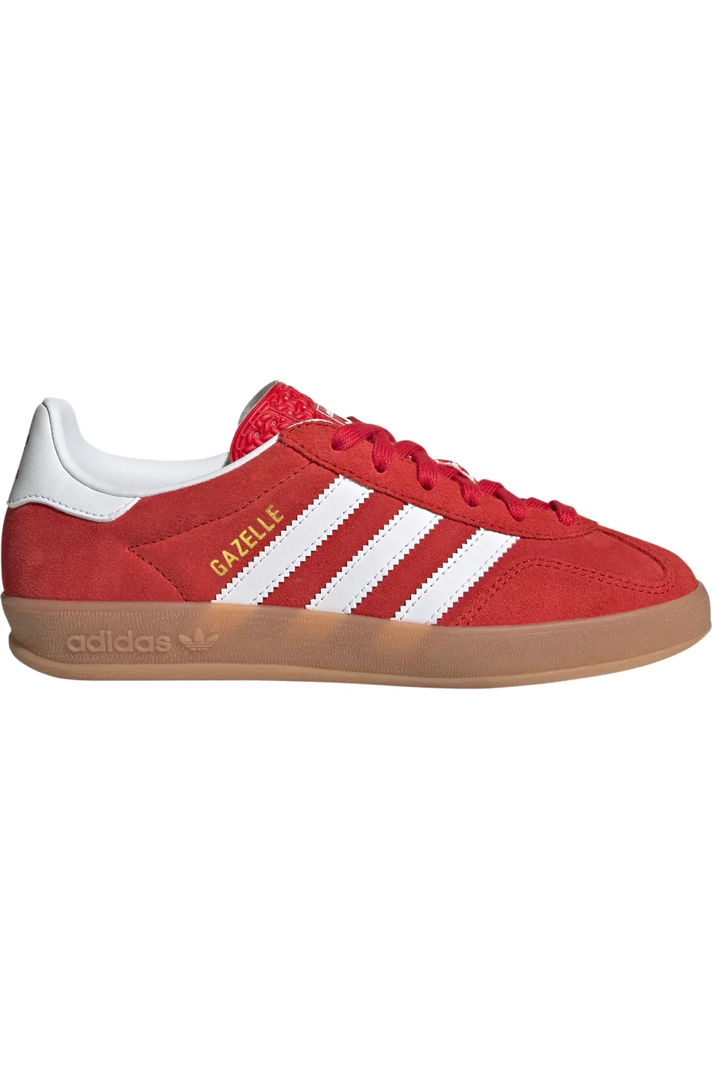 Детские кроссовки повседневные Gazelle Indoor adidas, Scarlet/White/Gum — фото 4