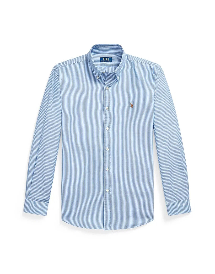 Рубашка Polo Ralph Lauren прямого кроя на пуговицах, синяя
