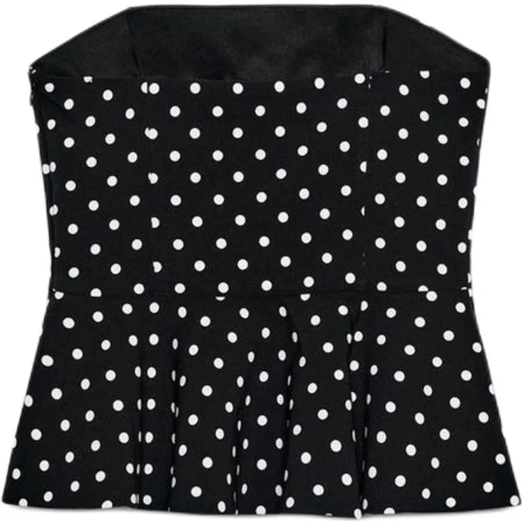 Женский топ без бретелек Black/White ZARA — фото 3