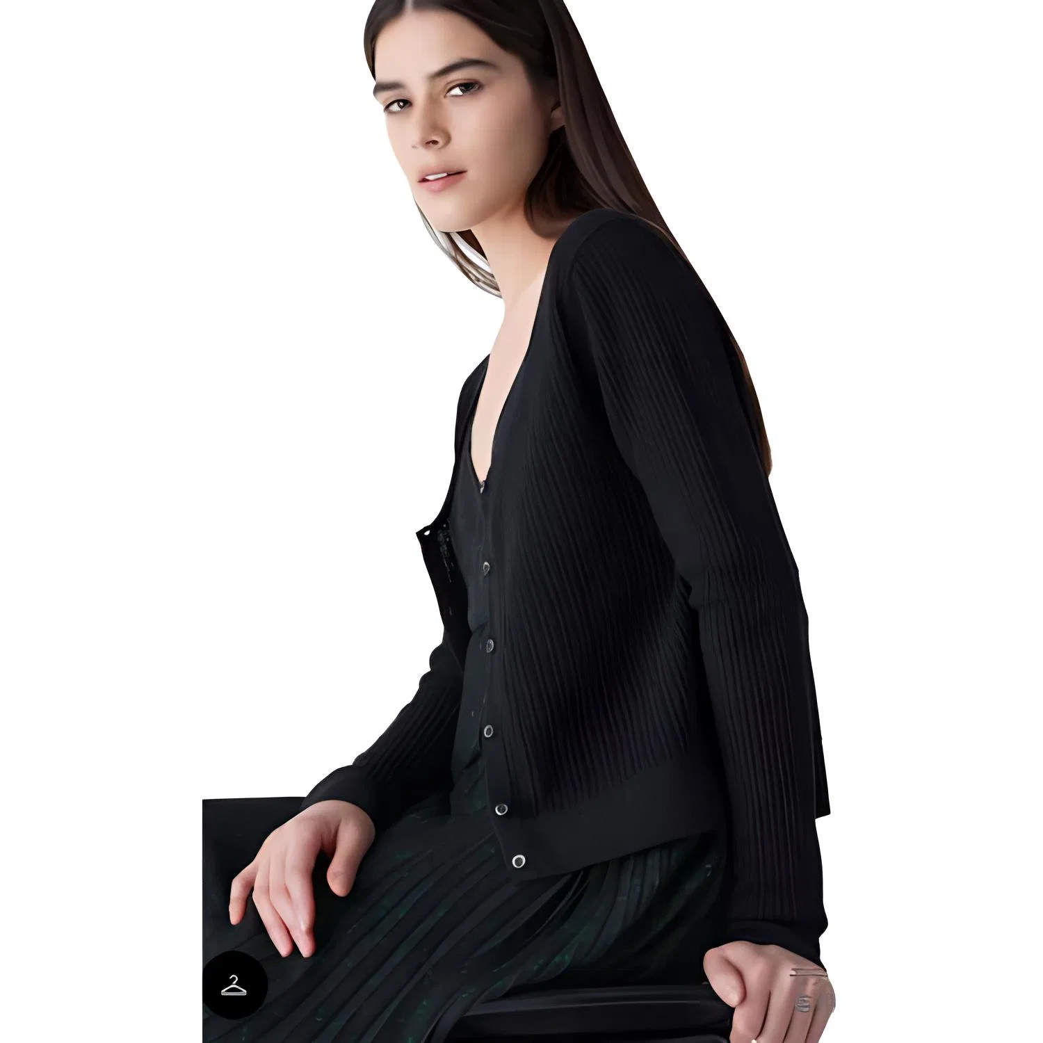 Женский свитер с круглым вырезом Black UNIQLO, Black — фото 3