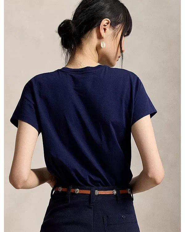 Женская футболка с круглым вырезом Ralph Lauren, темно-синий — фото 3