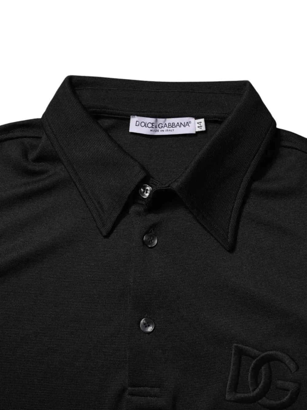 Рубашка поло из ткани пике с логотипом DG DOLCE & GABBANA, черный — фото 3