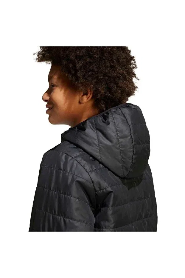 Детское пальто для девочек с капюшоном Essentials light padded Adidas, Black — фото 4