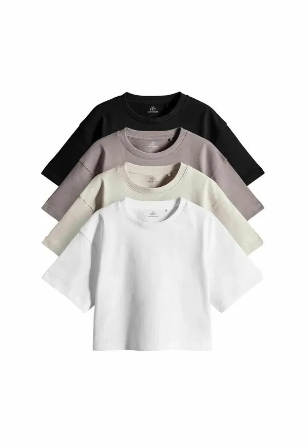 Футболка хлопковая Regular fit skater The Set, neutral black, черный