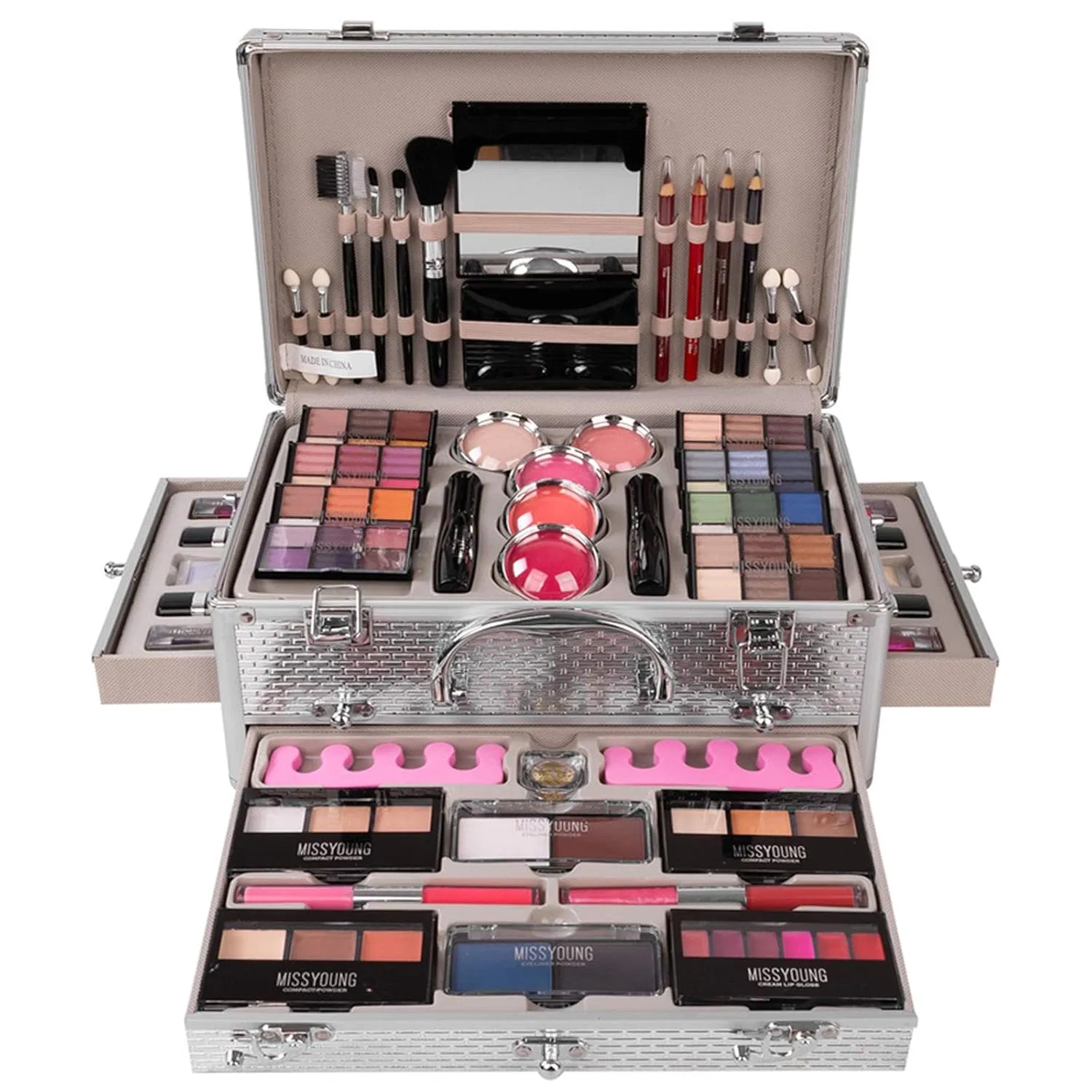 Набор косметики JasCherry Multifunctional Make-Up Case, 10 предметов, Vanity Case Make Up Set #1
