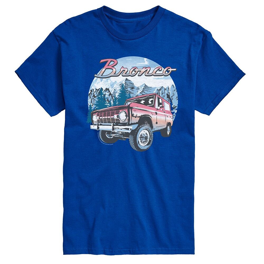 

Мужская футболка с рисунком Ford Bronco Snowy Mountains Licensed Character, синий