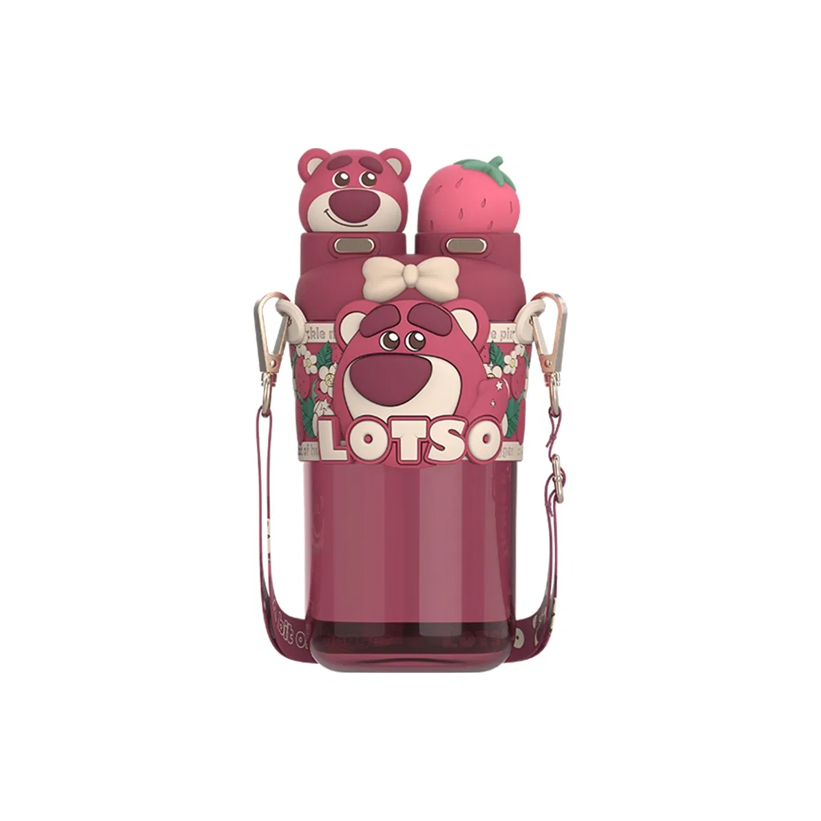 Детская бутылка для воды с трубочкой, 700 мл, Disney, Lotso Pink