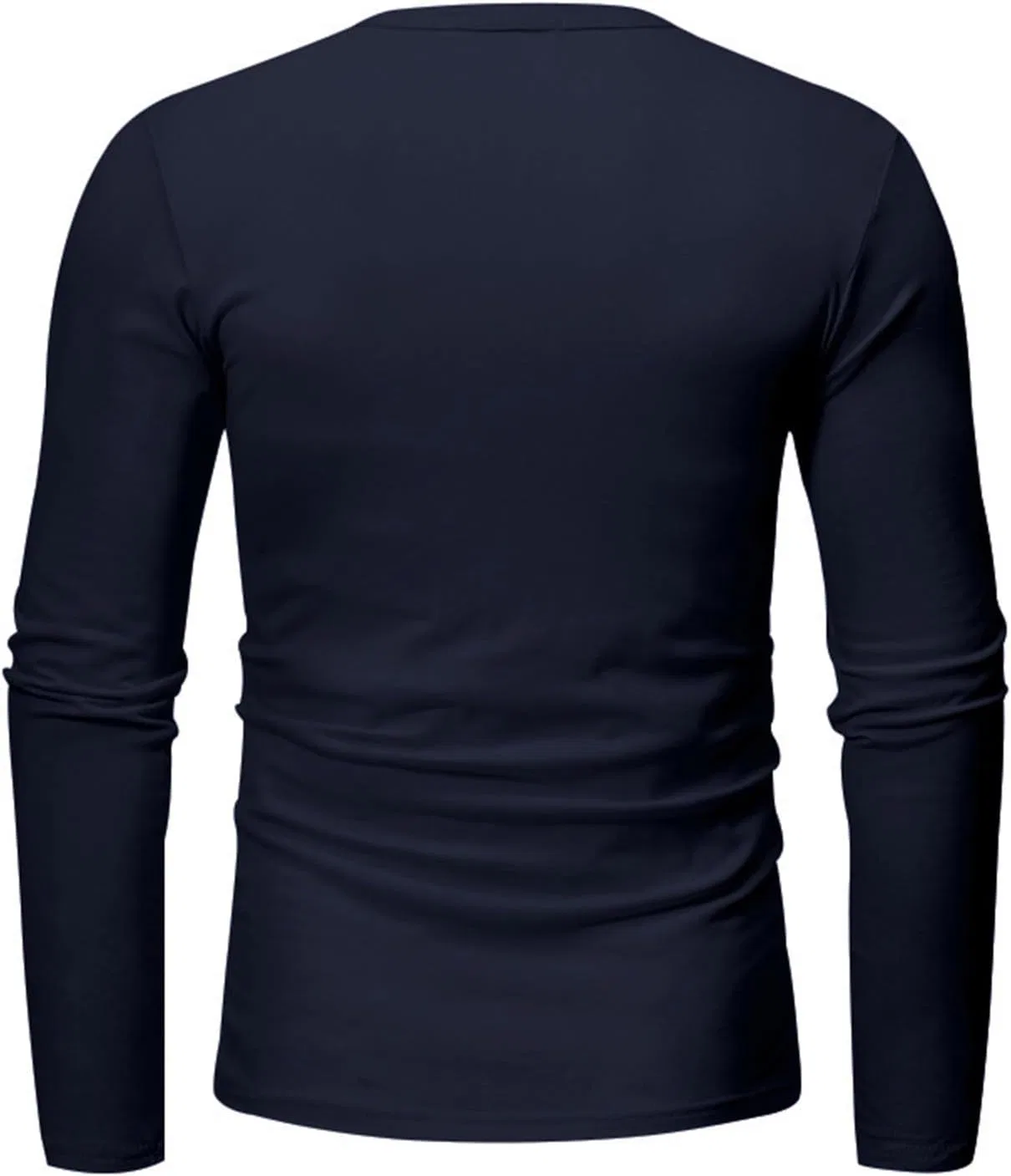 Мужская футболка с длинным рукавом и тремя пуговицами Henley, Navy — фото 2