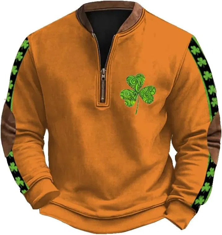 Мужская толстовка с принтом Shamrock, Orange