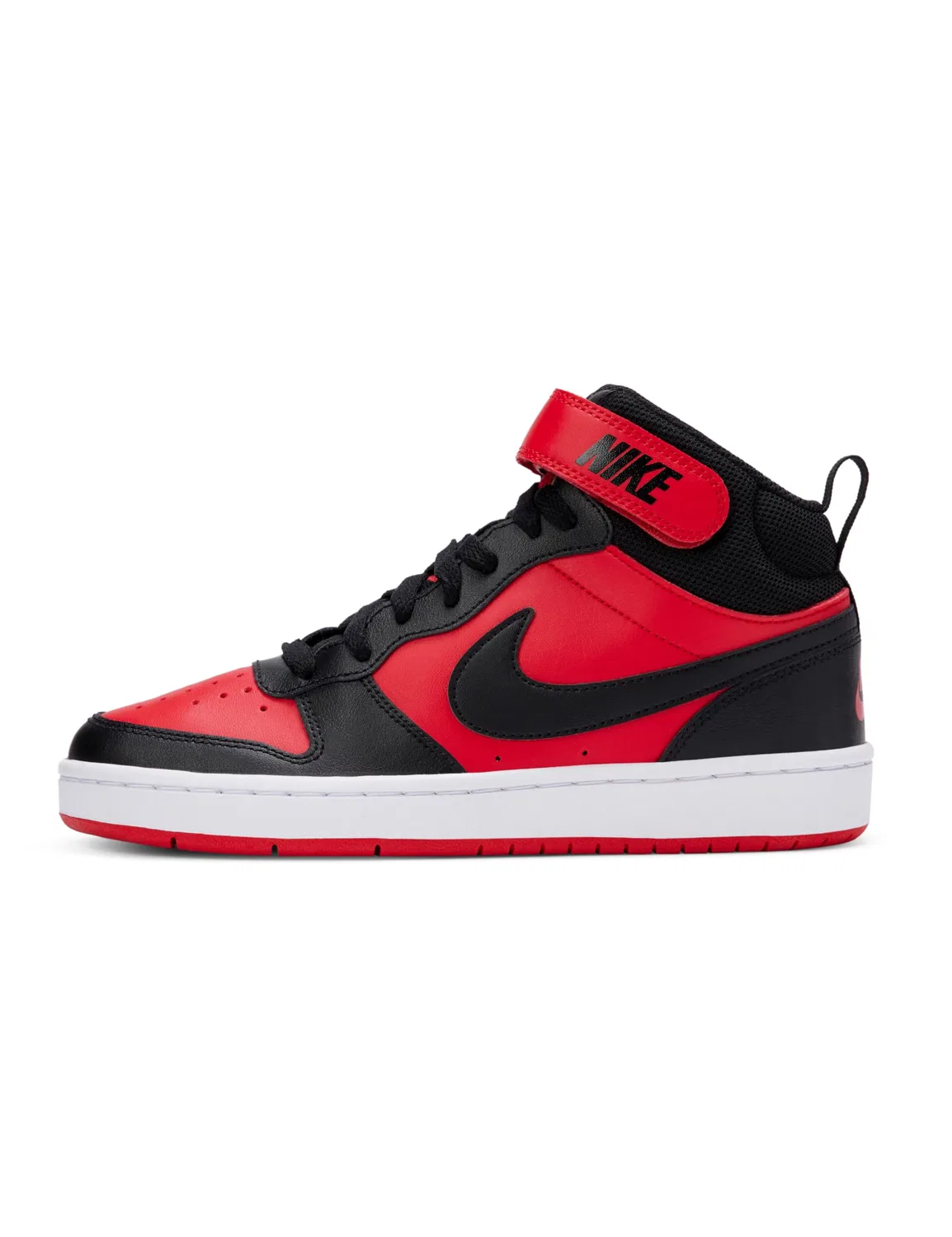 Детские кроссовки для мальчиков кожаные NIKE Court Borough Mid 2 NIKE, University Red Black White
