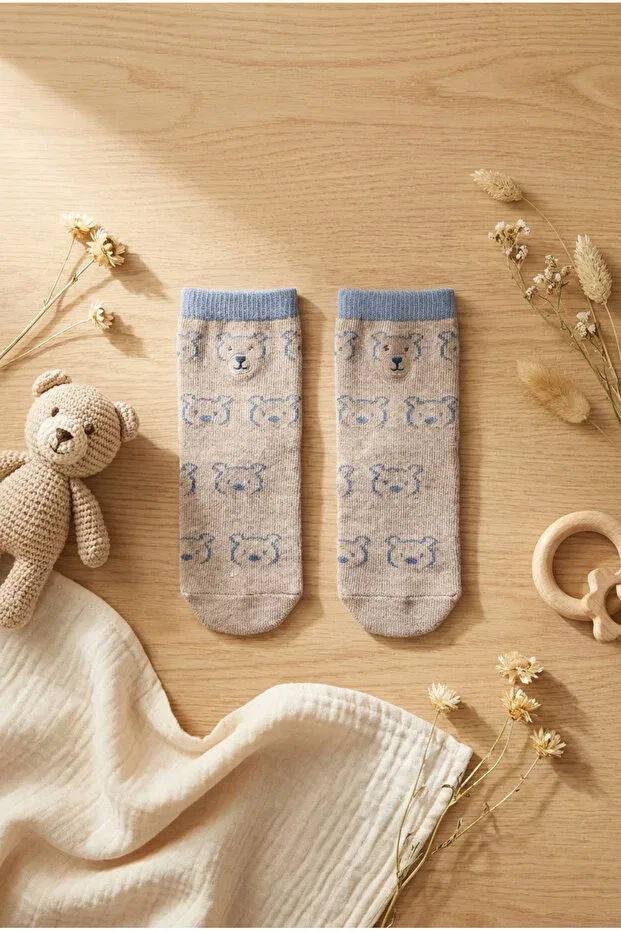 Детские носки для новорожденных махровые Bony Socks, Brown — фото 3