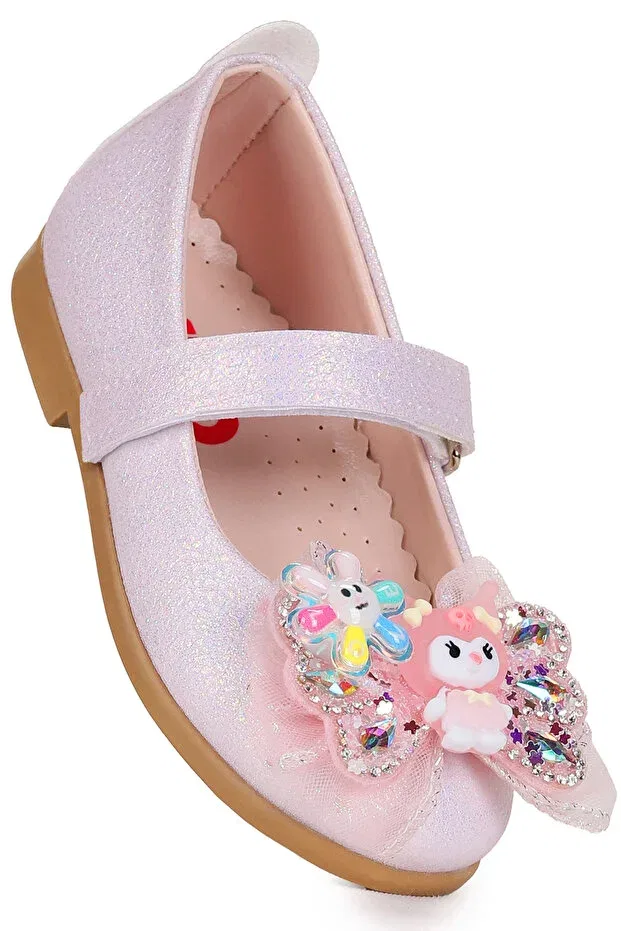 Детские балетки для девочек с блестками Kiko Kids, Lilac - Pink