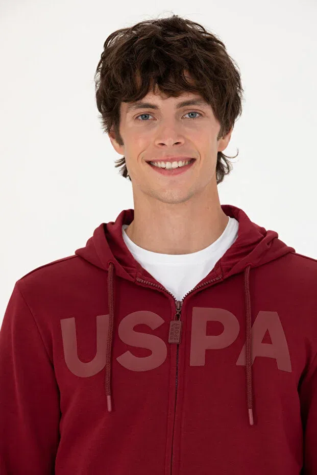 Мужской кардиган с капюшоном Sportswear U.S. Polo Assn., Красный — фото 2