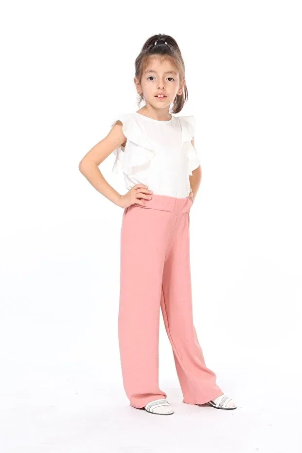 Детские брюки для девочек широкие из аэробина Bluence, Pink — фото 2