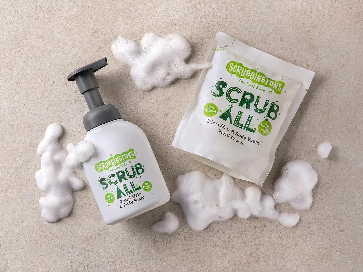 3-в-1 Шампунь, кондиционер и гель для душа Scrubbington's, аромат свежескошенной травы, 200 ml — фото 3