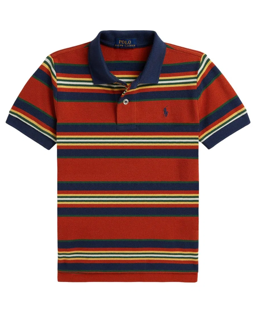 Детская поло-рубашка с полосками Polo Ralph Lauren, Varsity Orange Multi