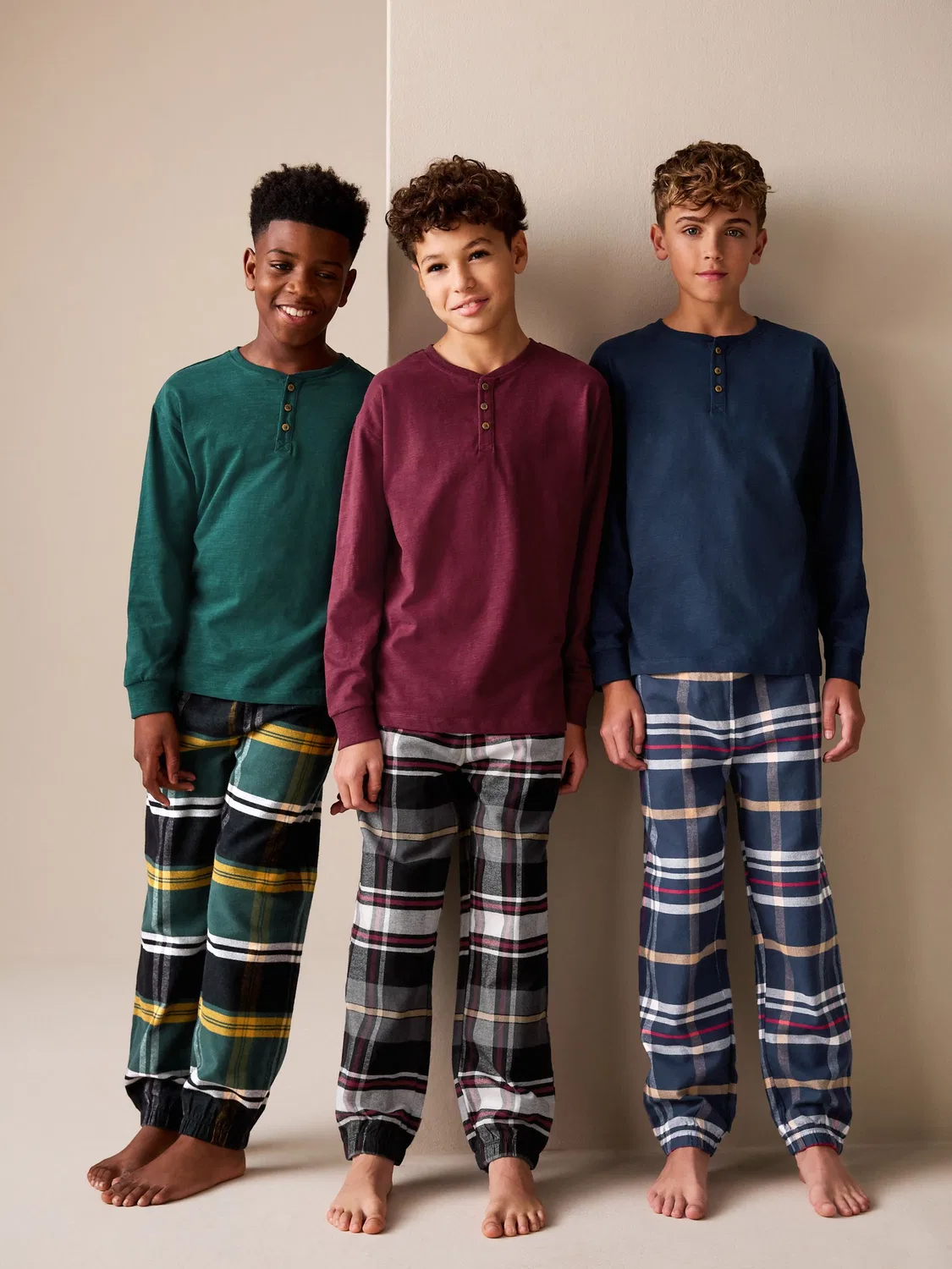 Пижама 3-предметная Multi Woven Check Pyjamas 3 Pack Next, мультиколор