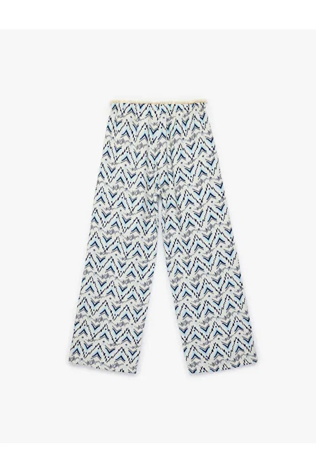 Детские брюки для девочек с принтом Koton, Blue Patterned — фото 4