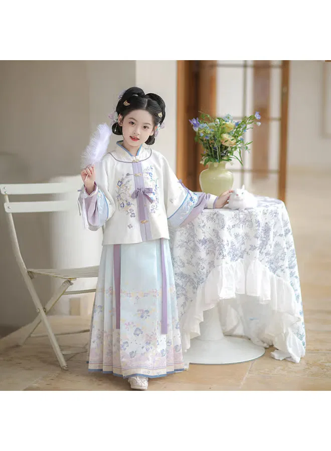 Костюм в китайском стиле с юбкой Qibao Hanfu Flag Platinum, осенняя луна — фото 2