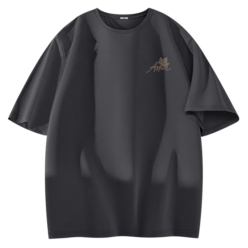 Футболка детская с коротким рукавом Ice Silk Quick Dry Sun Protection Dark Gray (B Maple Leaf Pen Sign Chest Label) MINISO, Dark Gray (B Maple Leaf Pen Sign Chest Label)