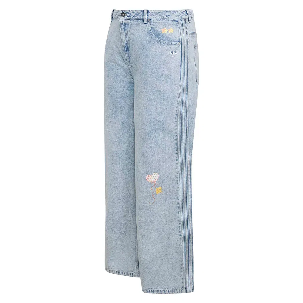 Женские джинсы с высокой посадкой Care Bear Wide Leg Adidas Originals, Blue — фото 3