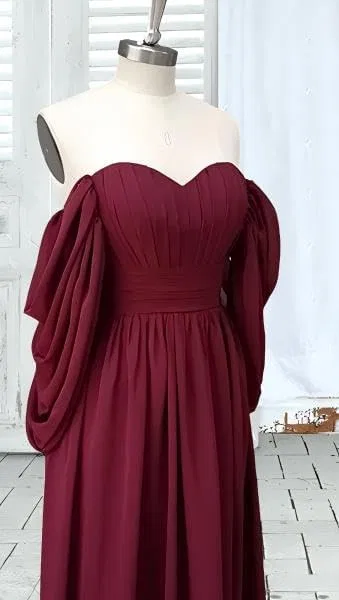 Женское вечернее платье с воланами A-силуэта с разрезом, Blush Pink — фото 4