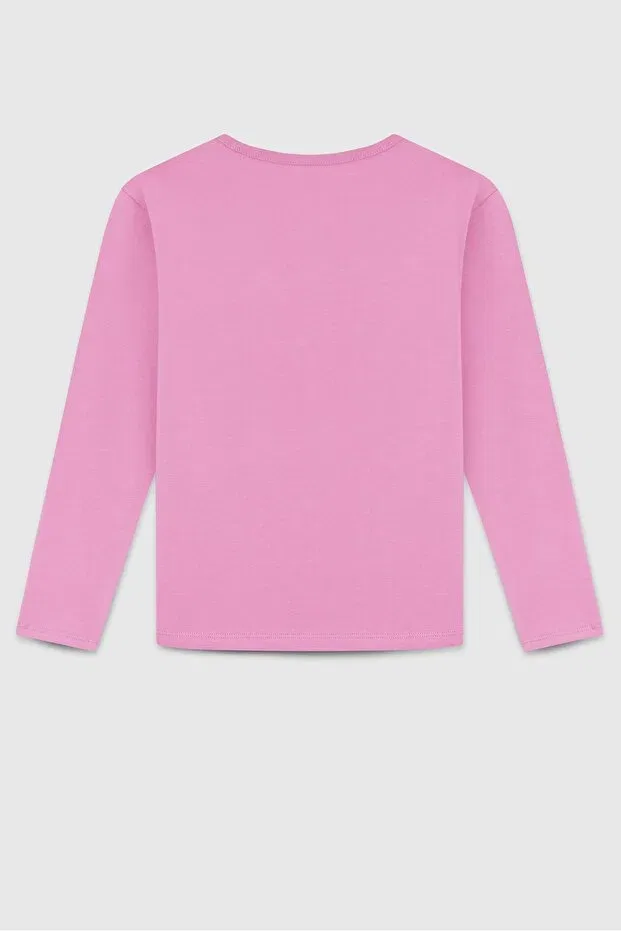 Детская футболка для девочек с длинным рукавом Benetton, Rose Dry — фото 2