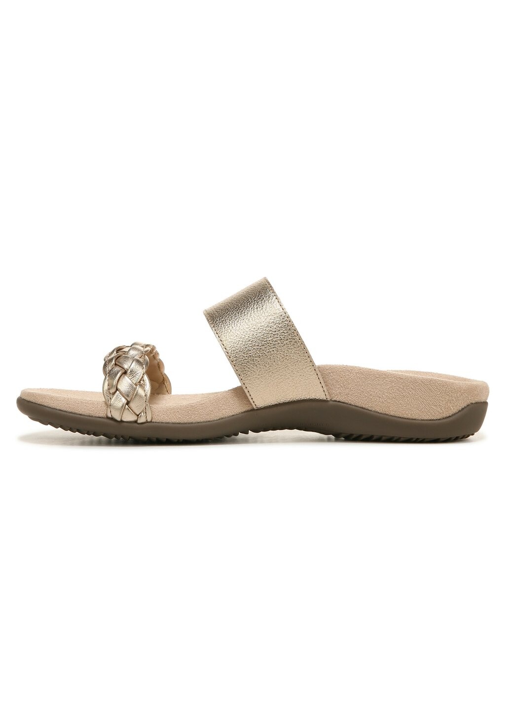 Туфли-лодочки на плоской подошве SLIDES JEANNE VIONIC, цвет gold/metal/tumbled leather