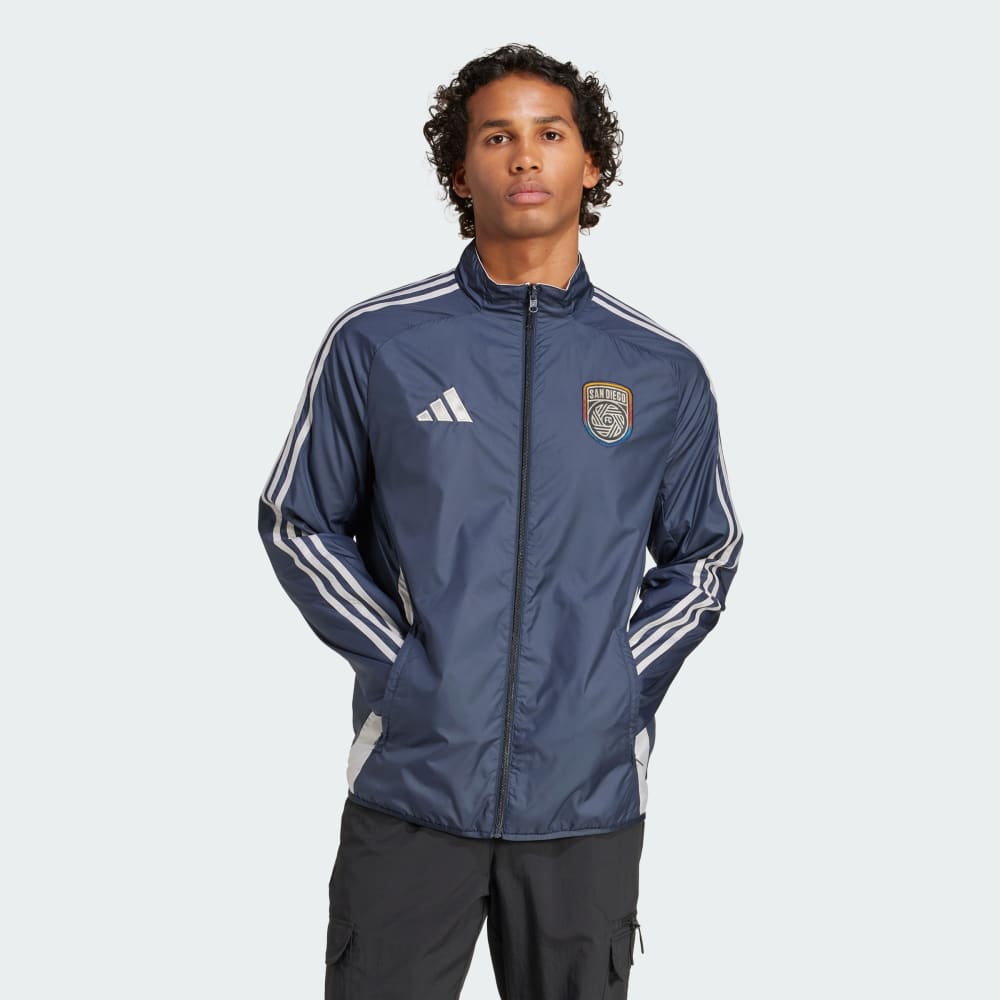 

Спортивная куртка Adidas San Diego FC Reversible Anthem Jacket, цвет Night Navy